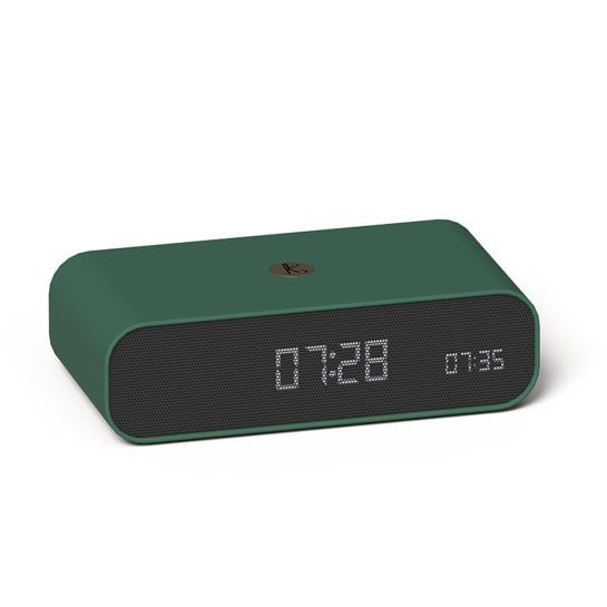 Réveil lumineux sans fil Bluetooth KREAFUNK Wakie - Enceinte, chargeur à induction - Design vintage
