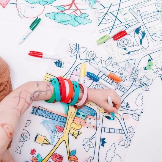 Set de table enfant en silicone à colorier