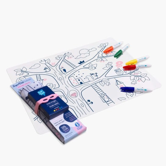 Set de table à colorier enfant - Set nomade effaçable SuperPetit - Dès 3 ans - ludique et créatif