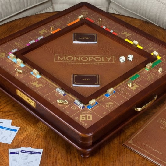 Coffret Monopoly Luxury Edition en bois finition loupe