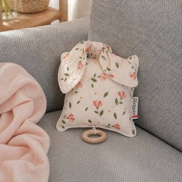 Coussin musical Mellipou Dirty Dancing à motif fleuri fabriqué en France