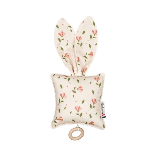 Coussin musical pour bébé avec grandes oreilles et tissu certifié Oeko-Tex