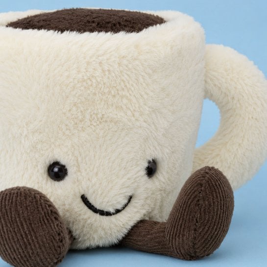 Peluche espresso Jellycat, idée cadeau Secret Santa pour amateur de café