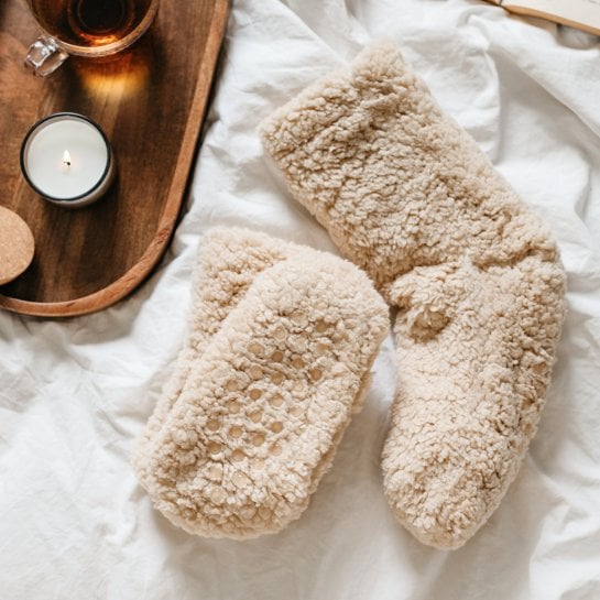 Chaussettes cocooning d’intérieur en pilou épais et moelleux