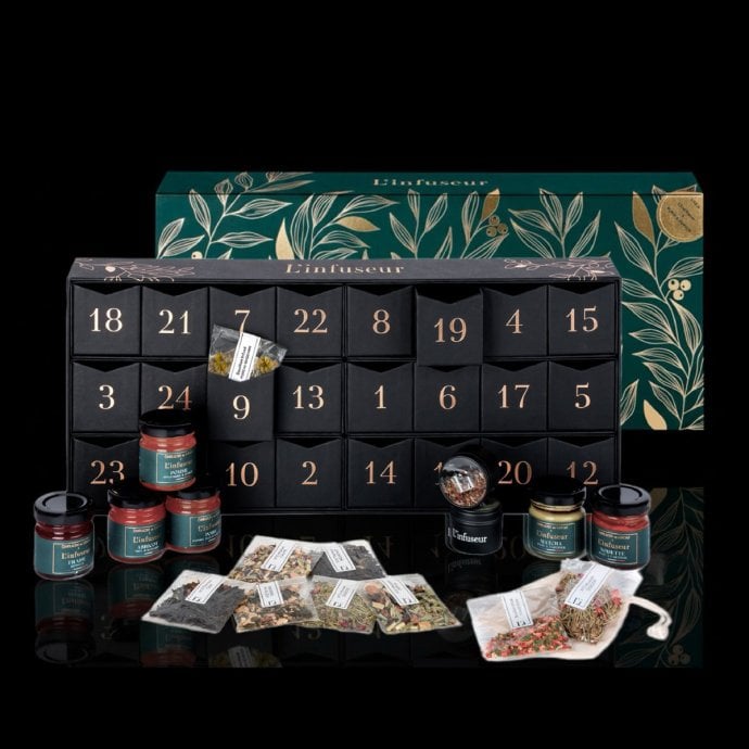 Calendrier gourmand de 24 cases pour les amateurs de thé et d’infusions