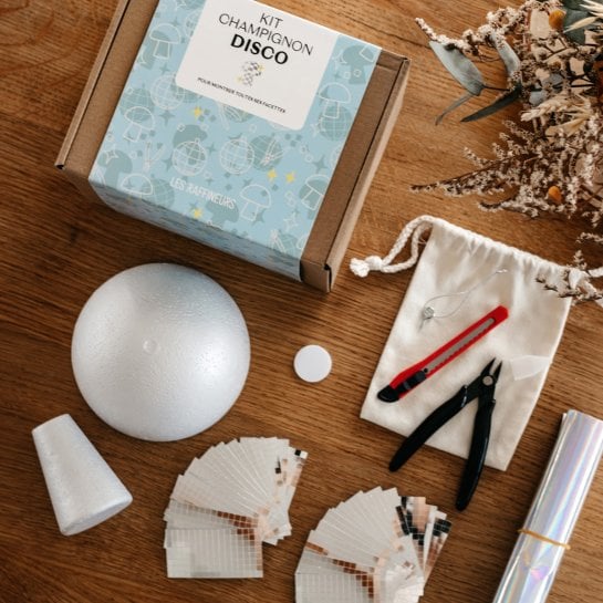 Kit créatif DIY Brique avec forme champignon en mousse et miroirs