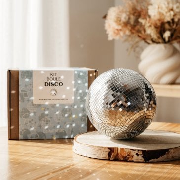 Kit DIY boule disco Brique avec facettes miroir à coller