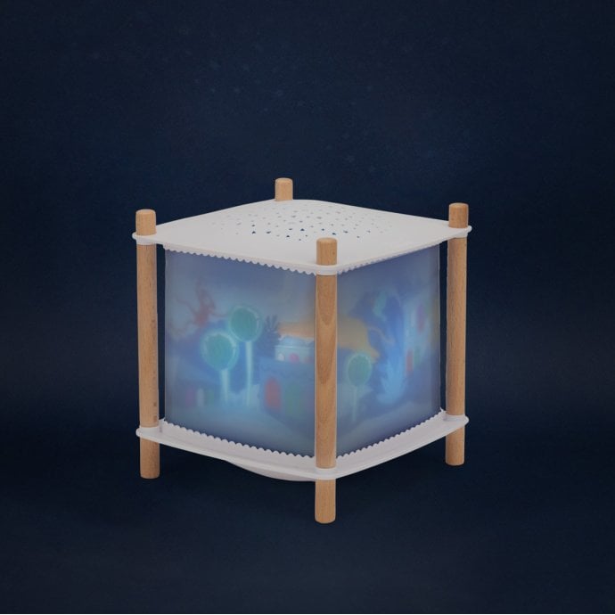 Veilleuse enfant avec projection d’étoiles et quatre berceuses