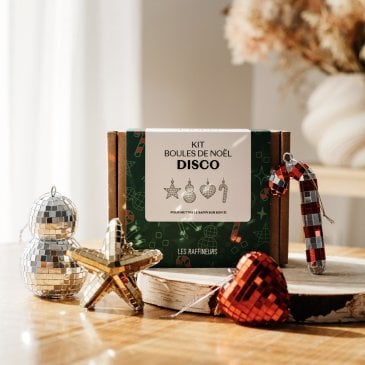 Kit DIY décorations de Noël disco Brique avec facettes miroir