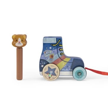 Jouet à tirer Roller Puce Pilou Moulin Roty en bois Image 46033