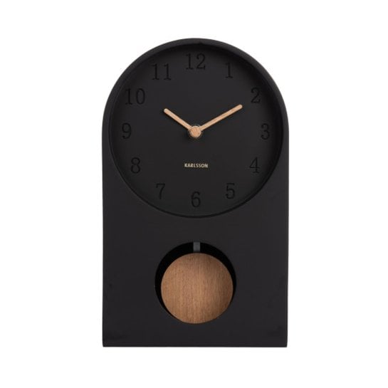 Horloge en polyrésine avec pendule finition effet bois et mouvement silencieux