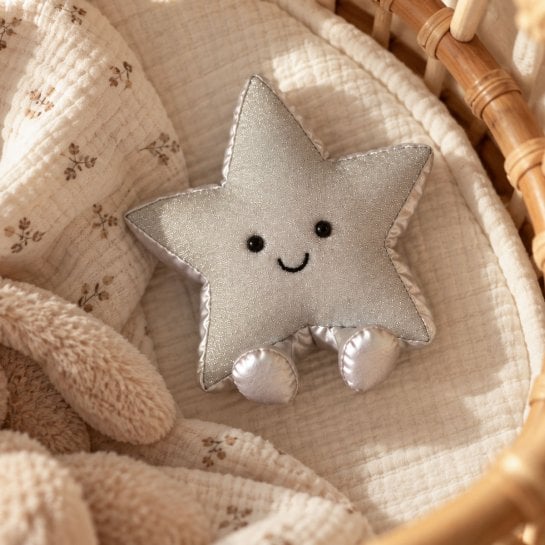 Doudou en forme d’étoile scintillante et douce