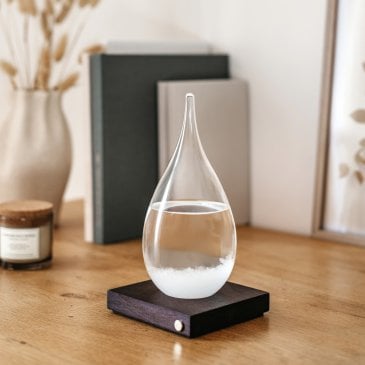 Baromètre à cristaux XL lumineux Okuri en forme de goutte en verre (image 2)