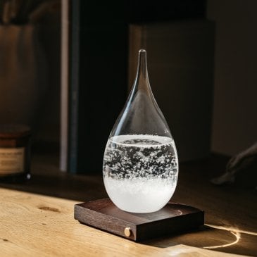 Baromètre à cristaux XL lumineux Okuri en forme de goutte en verre Image 46226