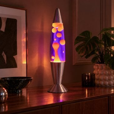 Lampe à lave vintage de 40 cm avec cire colorée en mouvement