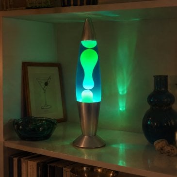 Lampe magma rétro à globe en verre et finition métallique (image 2)