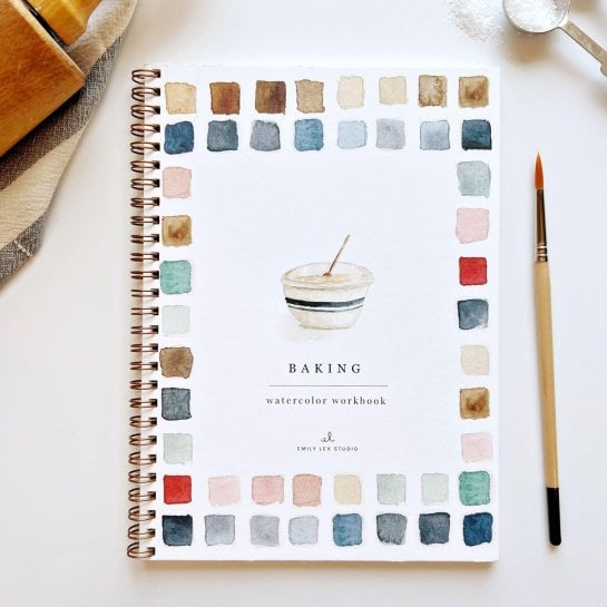 Illustrations de pâtisserie, bouquets, jardin ou Noël à mettre en couleurs à l’aquarelle