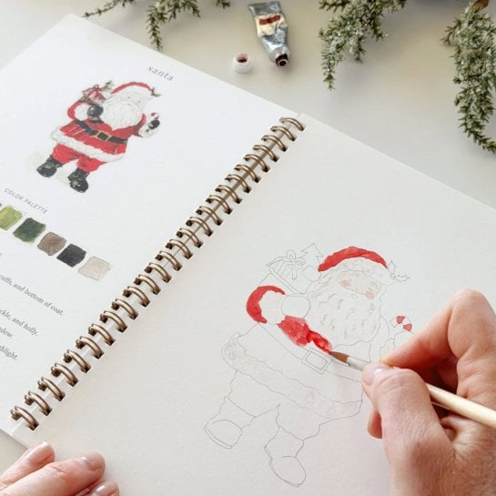 Cahier d’aquarelle pour débutants - 12 illustrations à peindre avec instructions guidées - Emily Lex Studio