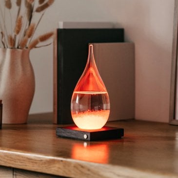 Baromètre à cristaux XL lumineux Okuri en forme de goutte en verre (image 2)