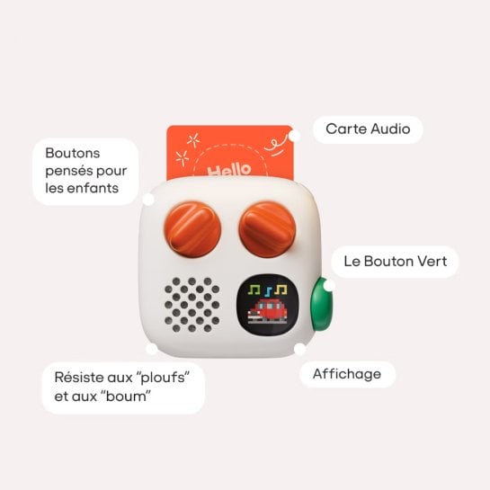 Yoto Mini avec bouton vert, mémoire de 64 Go et jusqu’à douze heures d’autonomie