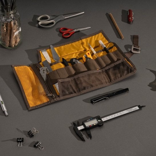 Marmotte à outils en toile cirée - Toile résistante à l'eau et crochet réglable - Lochby