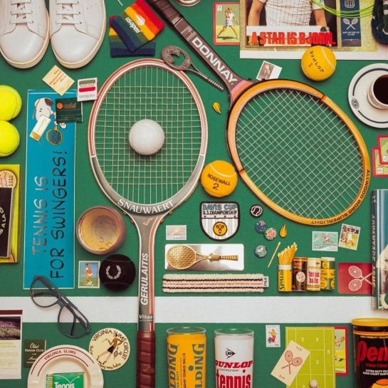 Raquettes vintage pour Court Classics ou lanternes et gourmandises pour Happy Camper