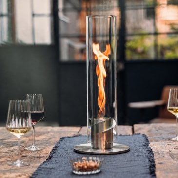 Cheminée de table au bioethanol Spin 1200 couleur argent - Les Raffineurs
