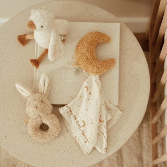 Coffret de 26 x 26 x 10 cm avec accessoires en polyester blanc et beige