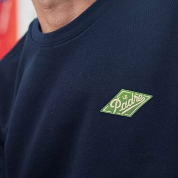 Idée cadeau pour un papa amateur de style rétro : sweat Le Padre bleu marine