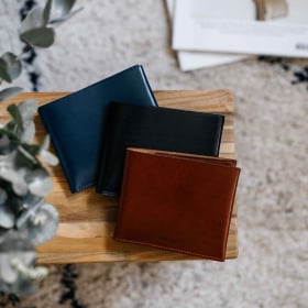 Portefeuille horizontal en cuir