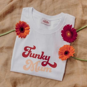 T-shirt Funky Mum - Blanc