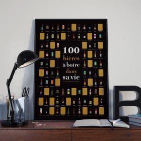 Affiche à gratter - 100 bières à boire dans sa vie