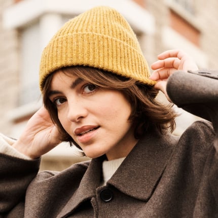 Bonnet moucheté en laine mérinos