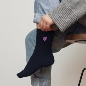 Chaussettes brodées Coeur Mama