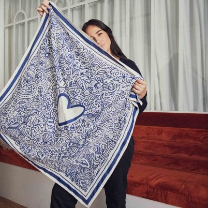 Foulard illustré en coton