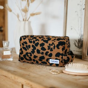 Trousse de toilette en coton - Léopard