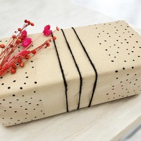 Rouleau papier cadeau - Pois noirs (0,5x3m)
