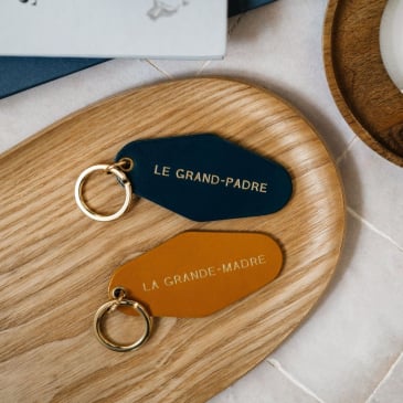 Porte-clés famille en cuir