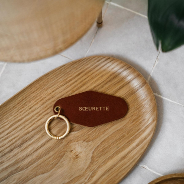 Porte-clés famille en cuir
