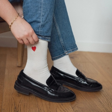 Chaussettes brodées Coeur homme & femme
