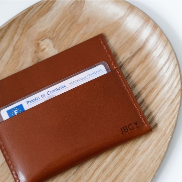 Porte-cartes slim en cuir