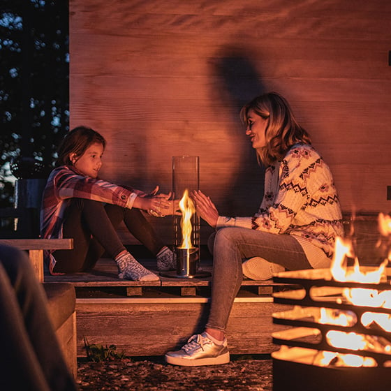 AUFUN Cheminée de Table, Cheminée de Table à l'éthanol pour Intérieur et  Extérieur avec Pierres