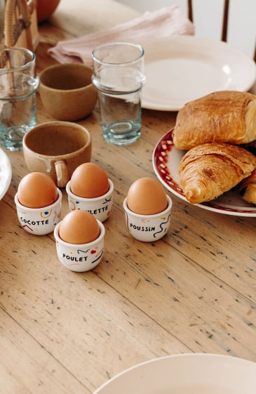 Lot De 4 Coquetiers En Polypropylène Pour Petit Déjeuner