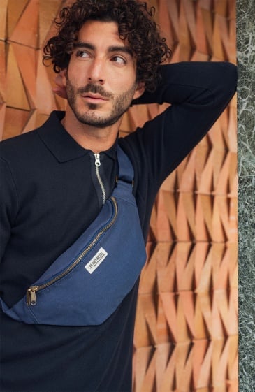 Sac banane coton homme bleu - Les Raffineurs