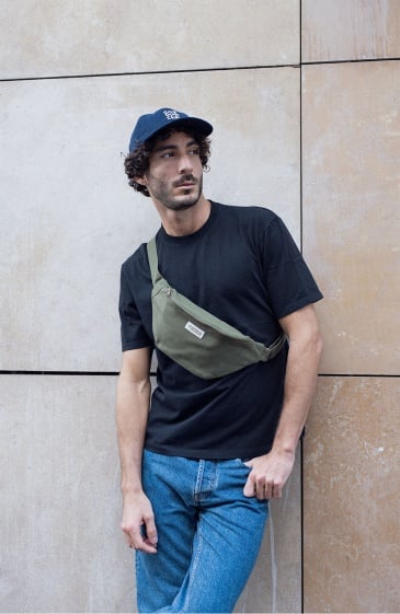 Sac banane coton homme kaki - Les Raffineurs