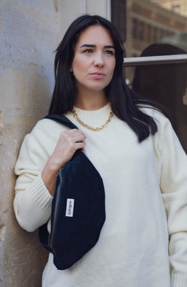 Sac banane femme velours navy - Les Raffineurs