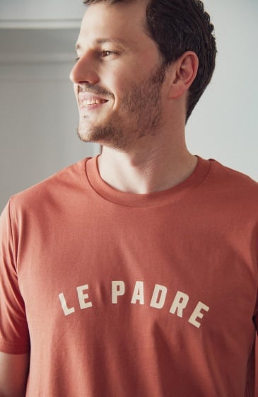 tshirt le padre terracotta coton bio coupe arrondie