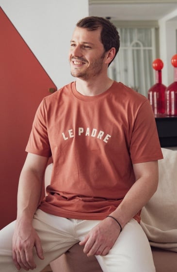 tshirt homme terracotta message le padre