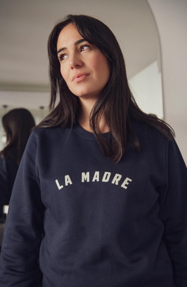 Sweat la madre bleu marine détail matière coton bio