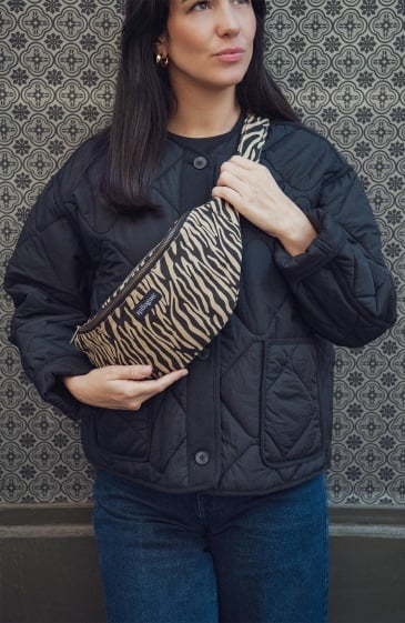 Sac banane coton motif zèbre pratique et stylé